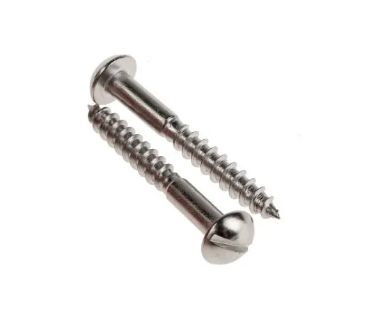 63-7575-88 Slot Round Stainless Steel Wood Screw, A2 304, 5mm Thread, 40mm Length 483-3084