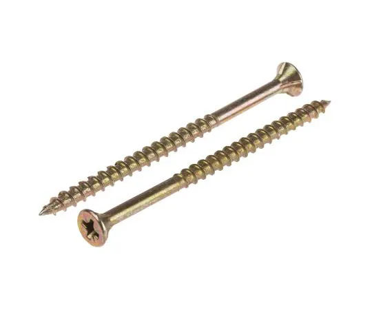 63-7585-78 Pozisquare Countersunk Steel Wood Screw Yellow Passivated, Zinc Plated, 4mm Thread, 70mm Length ULT/080