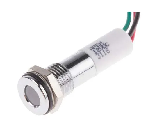 63-7708-92 RS PRO Green, Red, Yellow Indicator, 12 V dc, 8mm Mounting Hole Size, Lead Wires Termination, IP67 700-1956