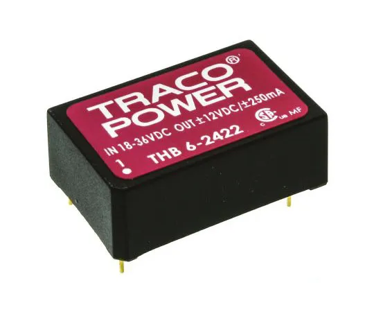 63-7658-71 TRACOPOWER THB 6 6W Isolated DC-DC Converter Through Hole, Voltage in 18 → 36 V dc, Voltage out ±12V dc Medical THB 6-2422