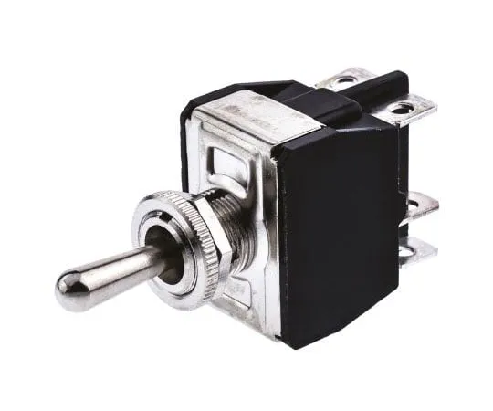 63-7605-22 APEM Double Pole Double Throw (DPDT) Toggle Switch, On-Off-On, Panel Mount Y32CP