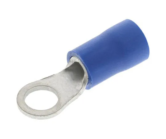 63-7696-07 JST FV Series Insulated Crimp Ring Terminal, 4mm Stud Size, 1mm² to 2.6mm² Wire Size, Blue FVWS2-M4