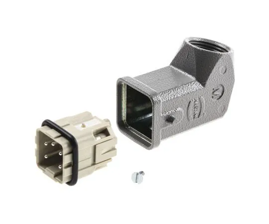 63-7584-10 Han A Series 4 Way Male 10A Connector Kit, includes Hood, Insert 09200042611+19200031640