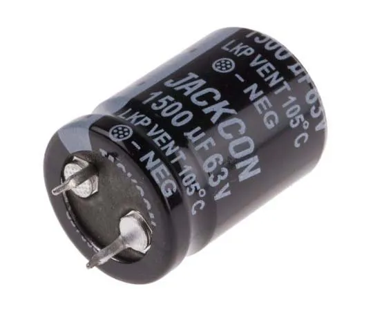63-7722-65 RS PRO 1500μF 63V dc Aluminium Electrolytic Capacitor, Through Hole 22 (Dia.) x 30mm +105°C 22mm 10mm 30mm 170-1036