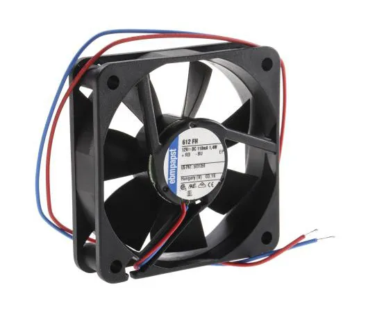 63-7557-71 ebm-papst 600F Series Axial Fan, 60 x 60 x 15mm, 33m³/h, 1.4W, 12 V dc 612FH
