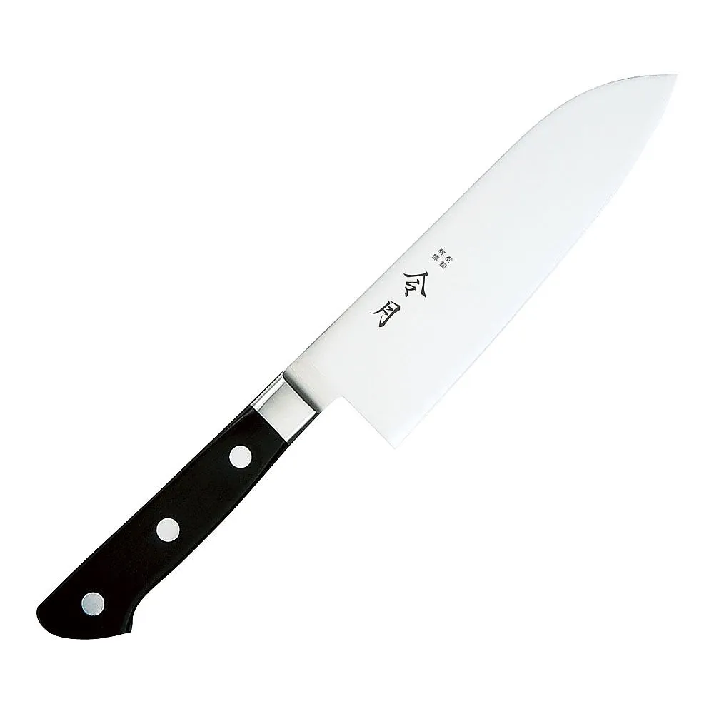 65-3870-94 MV Special Steel Santoku with Rengetsu Cap (Double Flute) 16.5 cm FC-1051