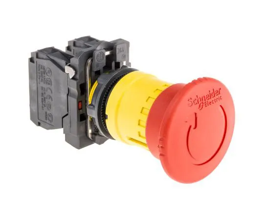 63-7632-93 Schneider Electric Harmony, Red, Twist to Reset 40mm Mushroom Head Emergency Button XB5AS8445