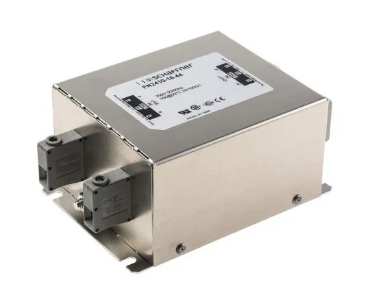 63-7605-32 Schaffner FN2410 Series 16A 250 V ac 400Hz Chassis Mount RFI Filter, with Screw Terminals, Single Phase FN2410-16-44