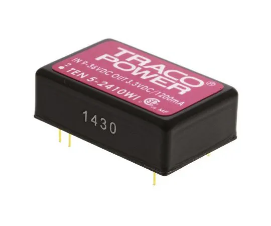 63-7620-67 TRACOPOWER TEN 5WI 6W Isolated DC-DC Converter Through Hole, Voltage in 9 → 36 V dc, Voltage out 3.3V dc TEN 5-2410WI