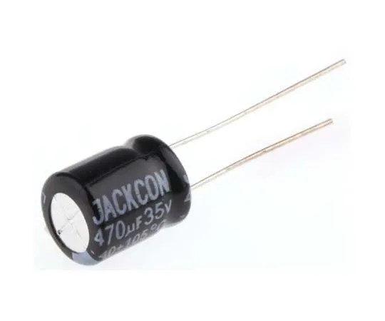 63-7737-12　RS PRO 470μF 35V dc Aluminium Electrolytic Capacitor, Through Hole 10 (Dia.) x 12mm +105°C 10mm 5mm 12mm　170-1220