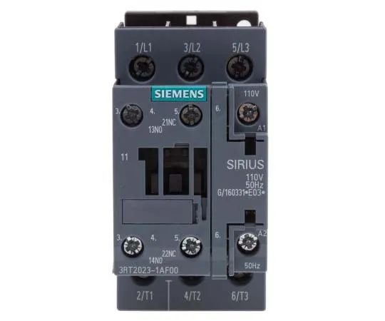 63-7721-60 Siemens 3 Pole Contactor, 9 A, 110 V ac Coil, SIRIUS Innovation, 3NO, 4 kW 3RT2023-1AF00