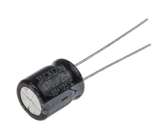 63-7736-82　RS PRO 470μF 25V dc Aluminium Electrolytic Capacitor, Through Hole 10 (Dia.) x 12mm +105°C 10mm 5mm 12mm　170-1198