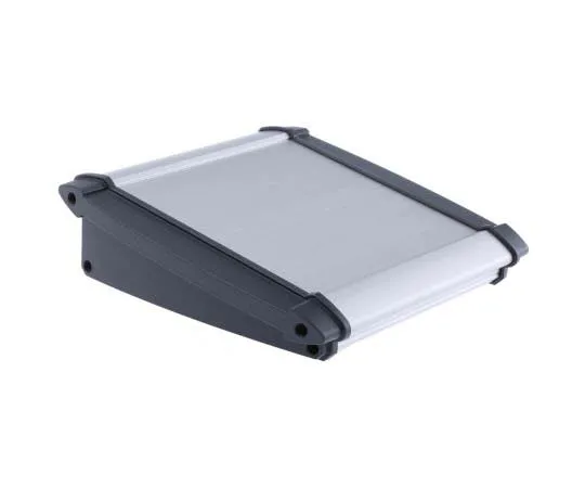 63-7718-74　Bopla Alu-Topline, Sloped Front, ABS, Aluminium, 150 x 181.2 x 53.2mm Desktop Enclosure, Black, Light Grey　92850150.MT6