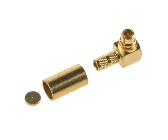 63-7635-55 Huber & Suhner 50Ω Right Angle Cable Mount MMCX Connector, Plug, Solder Termination, 0 → 6GHz, RG316 16_MMCX-50-2-2/111_OE