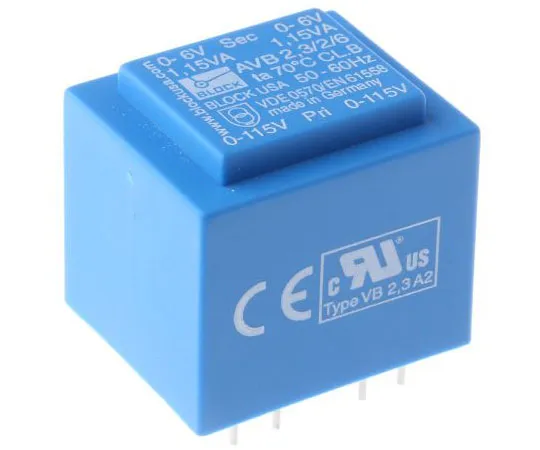 63-7663-70 6V ac 2 Output Through Hole PCB Transformer, 2.3VA AVB2.3/2/6