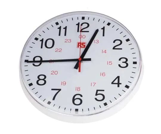 63-7724-04 RS PRO White Wall Clock, 300mm 706-4786