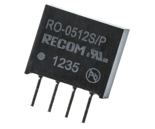 63-7673-23 Recom RO 1W Isolated DC-DC Converter Through Hole, Voltage in 4.5 → 5.5 V dc, Voltage out 12V dc RO-0512S/P