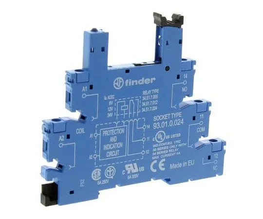 63-7660-25 Socket DIN,12-24Vac/dc,screw terminal 93.01.0.024