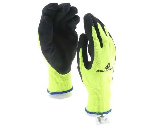 63-7715-79 Delta Plus Polyester Latex-Coated General Purpose Gloves, size 10, Yellow VV73310