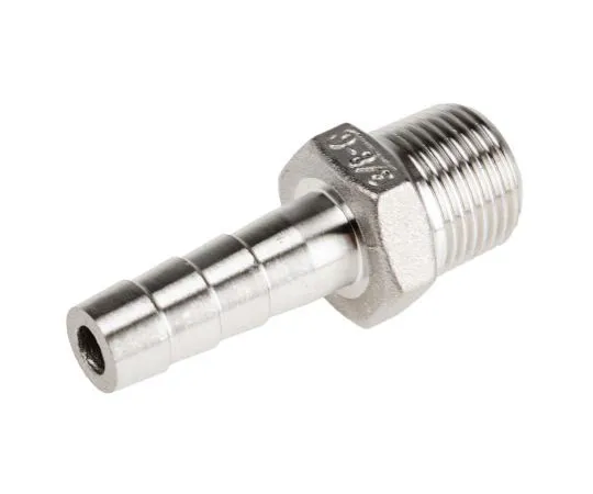 63-7592-48 RS PRO Stainless Steel Hexagon Hose Nipple 3/8in R(T) Male Male 1.93in 499-3748