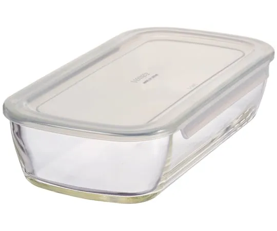 64-9711-25 Heat-Resistant Glass Storage Container/Square 900 mL 12 Pieces Pieces KSTL-90-TW