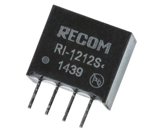 63-7559-76 Recom RI 2W Isolated DC-DC Converter Through Hole, Voltage in 10.8 → 13.2 V dc, Voltage out 12V dc RI-1212S