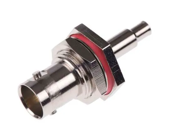 63-7711-74 Amphenol Straight 75Ω Panel Mount Bulkhead Fitting BNC Connector, jack, Nickel, Crimp Termination, RG179, RG179 A/B, B6421E1-ND3G-6-75