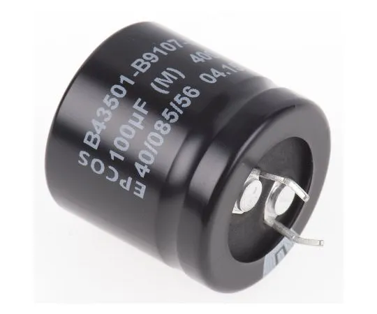 63-7589-42 EPCOS 100μF 400V dc Aluminium Electrolytic Capacitor, Through Hole 25 (Dia.) x 25mm +85°C 25mm 10mm B43501B9107M
