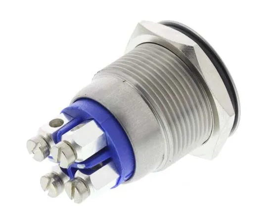 63-7730-33 Bulgin Single Pole Single Throw (SPST) Momentary Push Button Switch, IP66, 19.2 (Dia.)mm, Panel Mount, 24V dc MPI002/TERM/BL