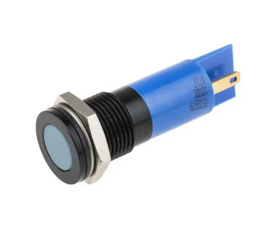 63-7717-73 RS PRO Blue Indicator, 12 V dc, 14mm Mounting Hole Size, Solder Tab Termination, IP67 703-8879