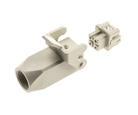 63-7567-49 Han A Series 3 + PE Way Female 10A Panel Kit, includes Female Insert, Hood 09200030720+09200032711