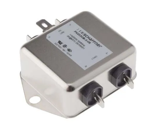 63-7730-64 Schaffner FN2030 Series 3A 250 V ac 400Hz Flange Mount RFI Filter, with Tab Terminals FN2030B-3-06