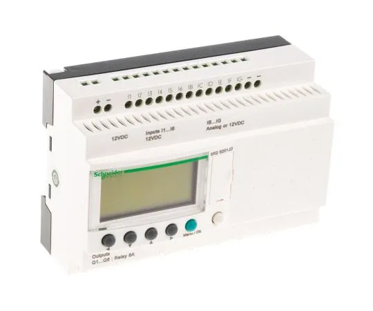 63-7572-44 Schneider Electric Zelio Logic Module, 12 V dc Relay, 12 x Input, 8 x Output With Display SR2B201JD