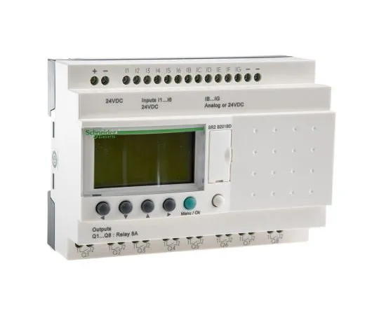 63-7565-46 Schneider Electric Zelio Logic Module, 24 V dc Relay, 12 x Input, 8 x Output With Display SR2B201BD