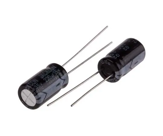 63-7737-10 RS PRO 220μF 35V dc Aluminium Electrolytic Capacitor, Through Hole 8 (Dia.) x 14mm +105°C 8mm 3.5mm 14mm 170-1218