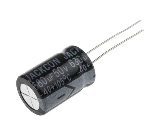 63-7737-56　RS PRO 680μF 50V dc Aluminium Electrolytic Capacitor, Through Hole 13 (Dia.) x 21mm +105°C 13mm 5mm 21mm　170-1257