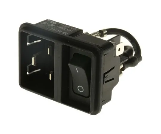 63-7590-59 Schurter C20 Snap-In IEC Plug Male, 20A, 250 V ac EC11.0001.201
