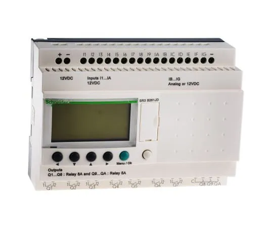 63-7637-32　Schneider Electric  Zelio Logic Module, 12 V dc Relay, 16 x Input, 10 x Output With Display　SR3B261JD