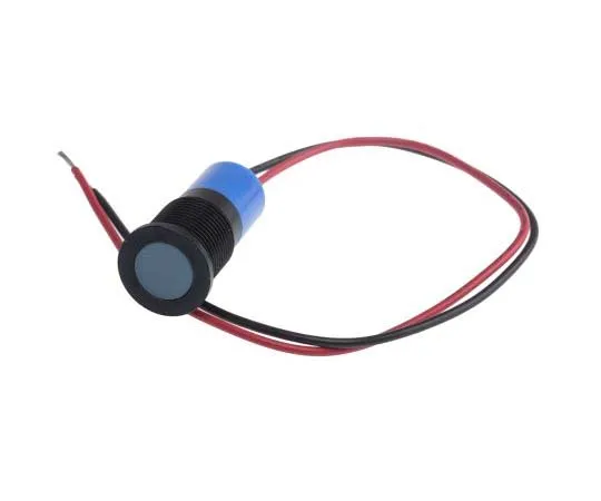 63-7717-93 RS PRO Blue Indicator, 12 V dc, 14mm Mounting Hole Size, Lead Wires Termination, IP67 703-8995