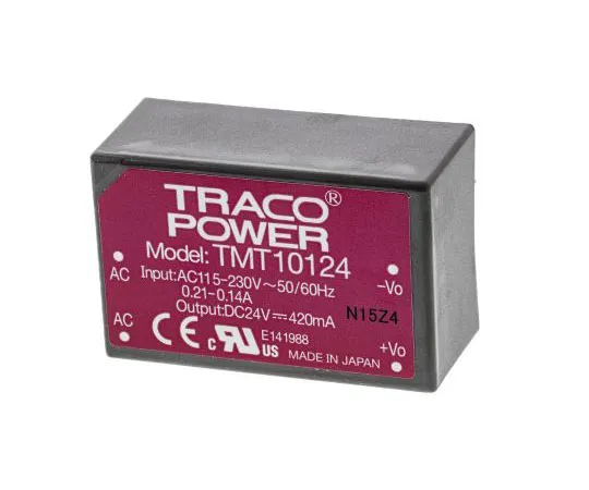 63-7655-85 TRACOPOWER 10W 1 Output Embedded Switch Mode Power Supply SMPS, 420mA, 24V dc Medical Approved Encapsulated TMT 10124
