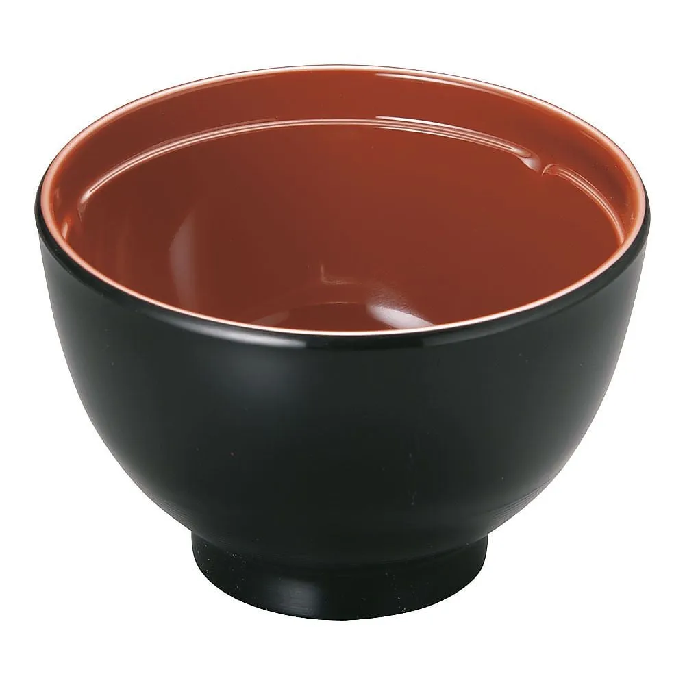 62-6853-48 New Melamine Small Soup Bowl (Vermilion Outer Kurouchi) M-2083