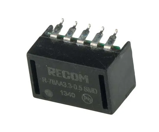 63-7723-32 Recom Switching Regulator, 4.75 → 32V dc Input, 3.3V dc Output, 500mA R-78AA3.3-0.5SMD