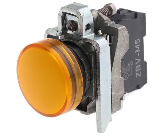 63-7632-79 Schneider Electric Harmony XB4 Orange LED Pilot Light, 22mm Cutout, IP66, IP67, IP69, IP69K, 240 V ac, 3 A ac, 270 mA dc XB4BVM5
