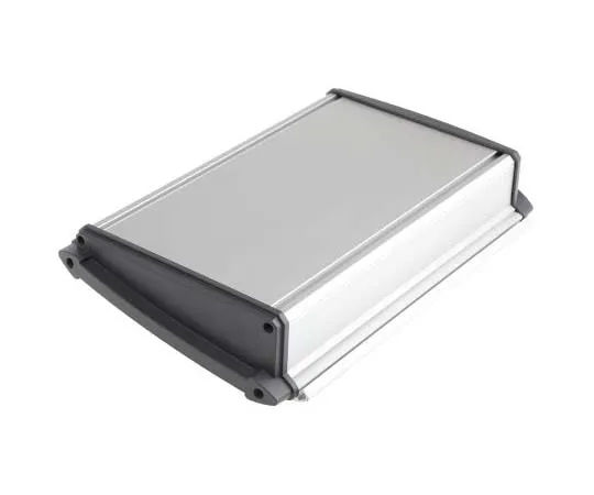 63-7718-75　Bopla Alu-Topline, Sloped Front, ABS, Aluminium, 250 x 181.2 x 53.2mm Desktop Enclosure, Black, Light Grey　92850250.MT1