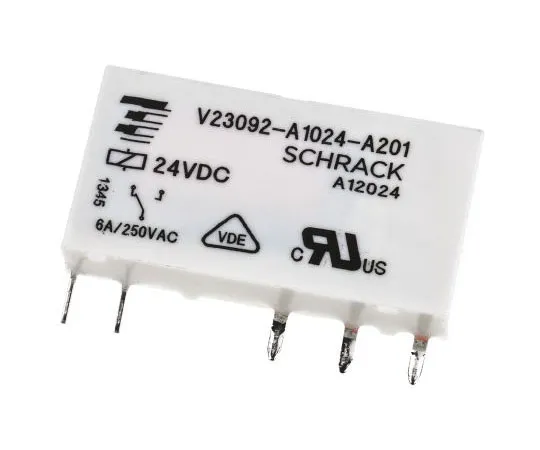 63-7680-50 TE Connectivity SPDT Non-Latching Relay PCB Mount, 24V dc Coil, 6A V23092-A1024-A201