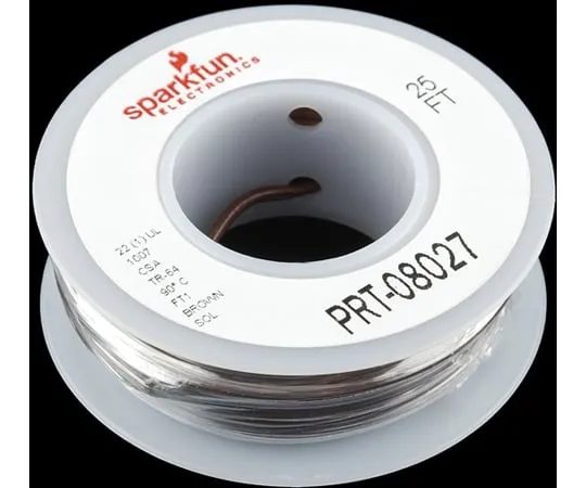 67-0454-22 Hook-up Wire - Brown(22 AWG) PRT-08027