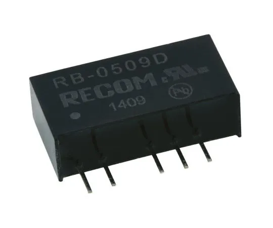 63-7672-32　Recom RB 1W Isolated DC-DC Converter Through Hole, Voltage in 4.5 → 5.5 V dc, Voltage out ±9V dc　RB-0509D