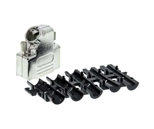 63-7700-38 Harting D-sub Series Metal Right Angle D-sub Connector Backshell, 15 Way 9670150333