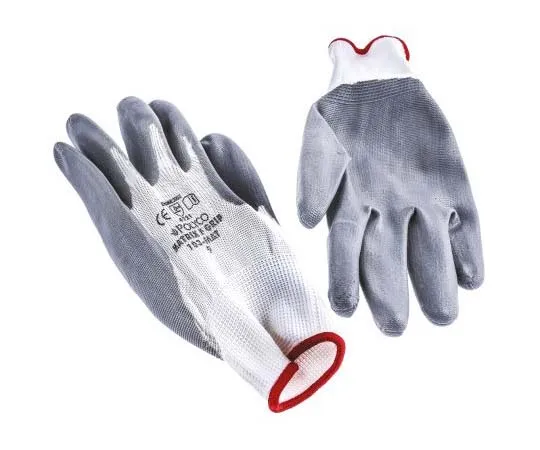 63-7720-17 BM Polyco Matrix Nylon Nitrile-Coated General Purpose Gloves, size 9, White 103-MAT