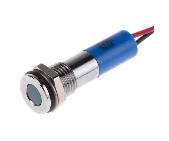 63-7708-86 RS PRO Blue Indicator, 24 V dc, 8mm Mounting Hole Size, Lead Wires Termination, IP67 700-1930